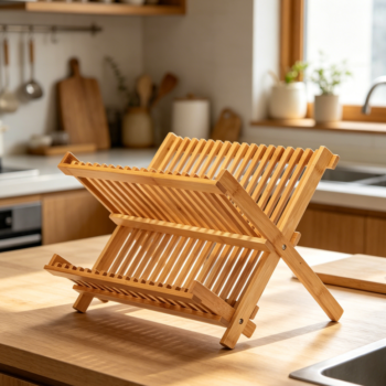 Collapsible Bamboo Dish Drying Rack